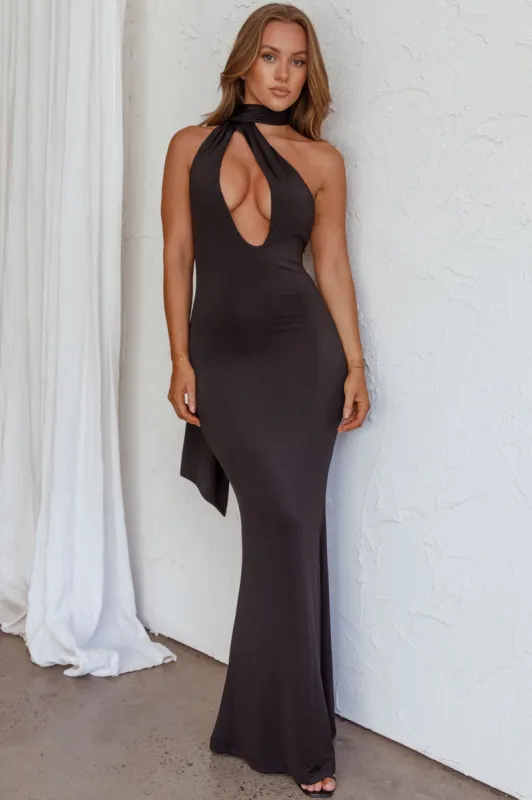 Italian Summer Keyhole Bust Maxi Dress Black sold by Selfie Leslie