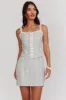 Palmas Hook & Eye Lace Trim Top Floral Blue sold by Selfie Leslie