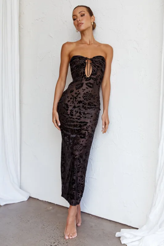 Sing To Me Keyhole Bodice Midi Dress Black sold by Selfie Leslie