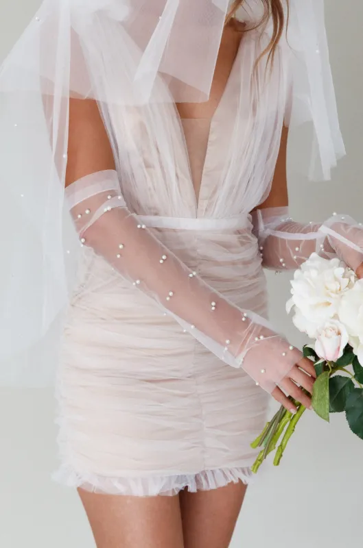 Only You Pearl Elbow Gloves Ivory sold by Selfie Leslie