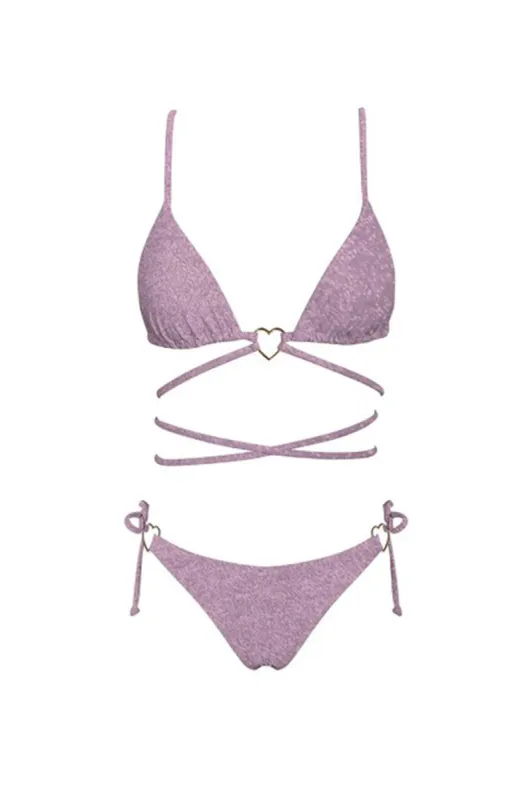 Summer Love Strappy Bikini Top Rose Shimmer sold by Selfie Leslie