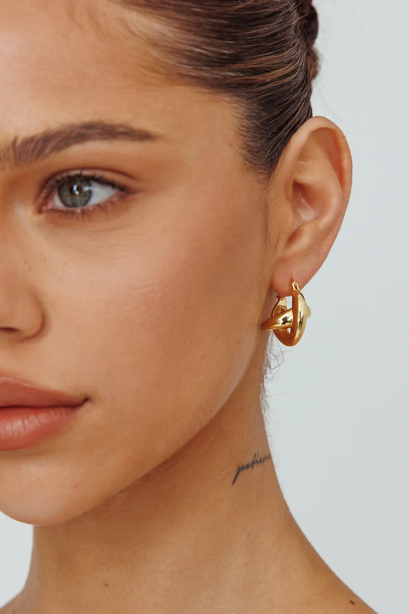 Jetset Cross Hoop Earrings Gold sold by Selfie Leslie product image thumbnail 2