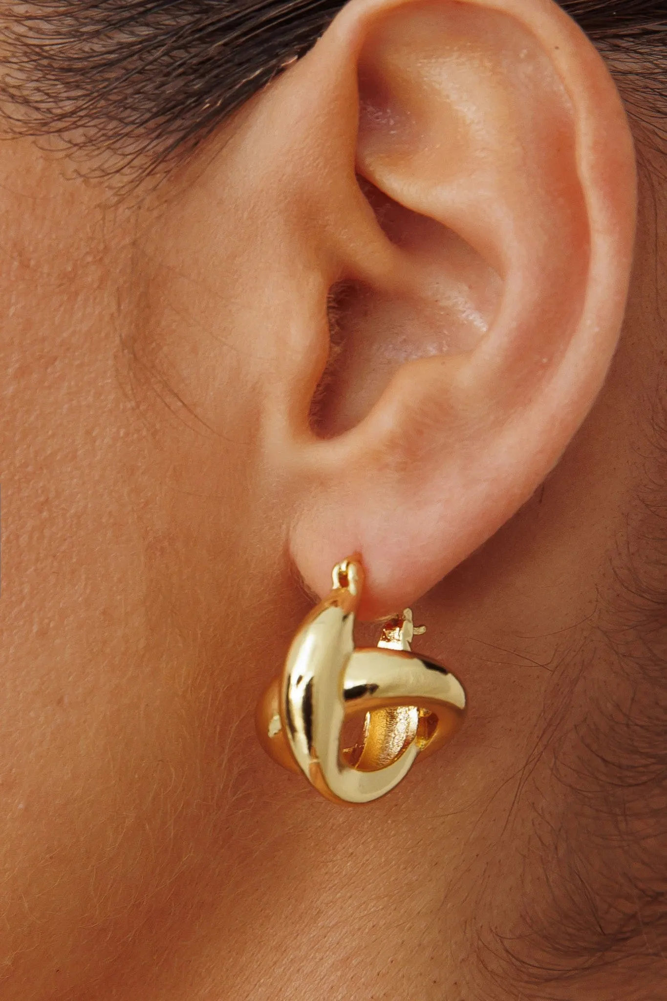 Jetset Cross Hoop Earrings Gold sold by Selfie Leslie product image thumbnail 3