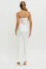 Rose Garden Satin Maxi Skirt White sold by Selfie Leslie