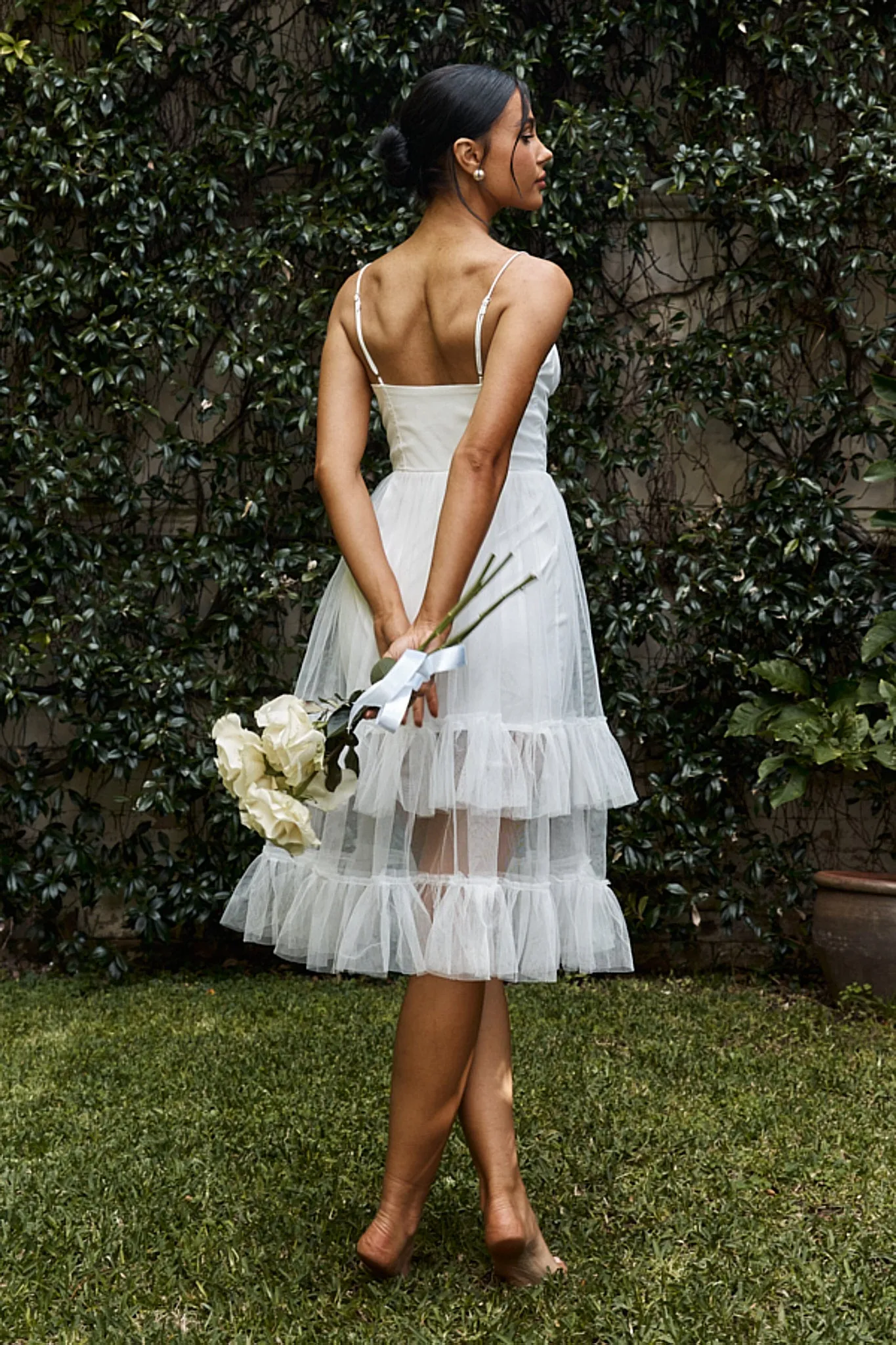 Moonlight Sonata Ruffle Mesh Midi Dress White sold by Selfie Leslie product image thumbnail 2