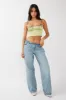 Rose Garden Floral Applique Crop Top Lime sold by Selfie Leslie