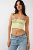 Rose Garden Floral Applique Crop Top Lime sold by Selfie Leslie
