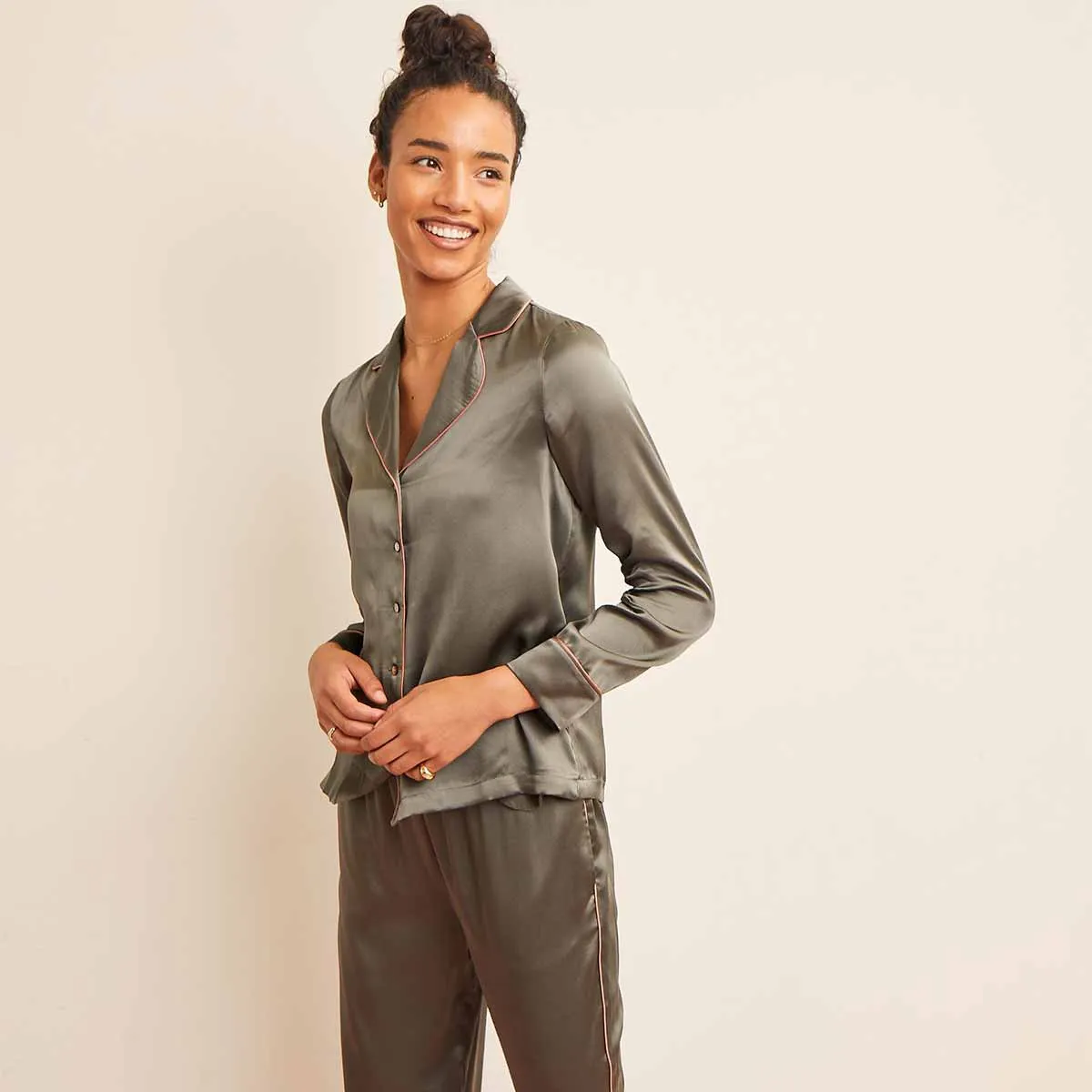 Last Chance | Luna Silk Shirt sold by Senreve product image thumbnail 2