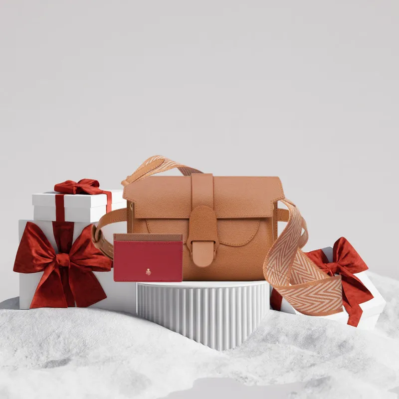 Aria Belt Bag Gift Set | Pebbled Chestnut sold by Senreve