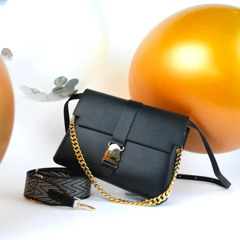 Cadence Shoulder Gift Set | Pebbled Noir sold by Senreve