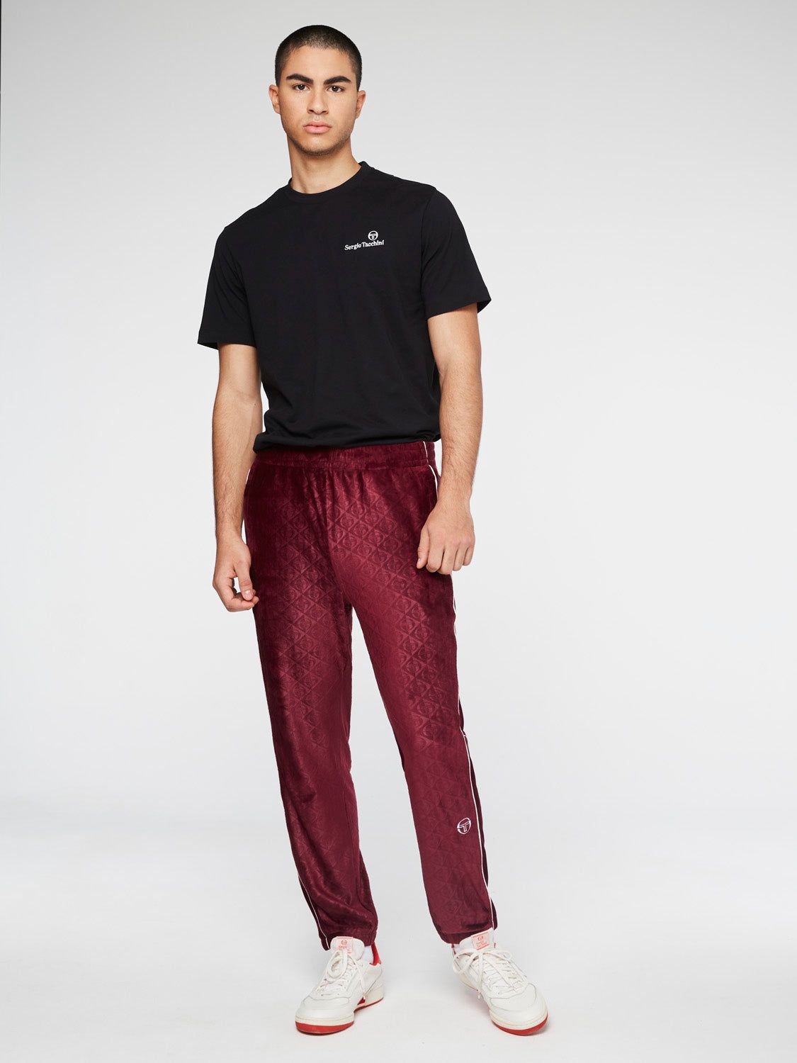Debossed Velour Track Pants-Grape Wine sold by Sergio Tacchini product image thumbnail 2