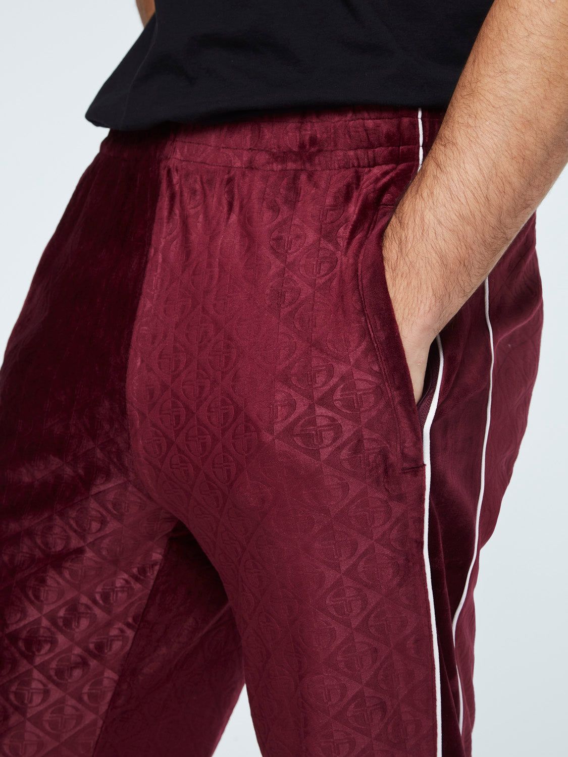 Debossed Velour Track Pants-Grape Wine sold by Sergio Tacchini product image thumbnail 5