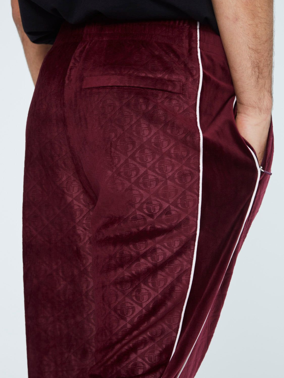 Debossed Velour Track Pants-Grape Wine sold by Sergio Tacchini product image thumbnail 6