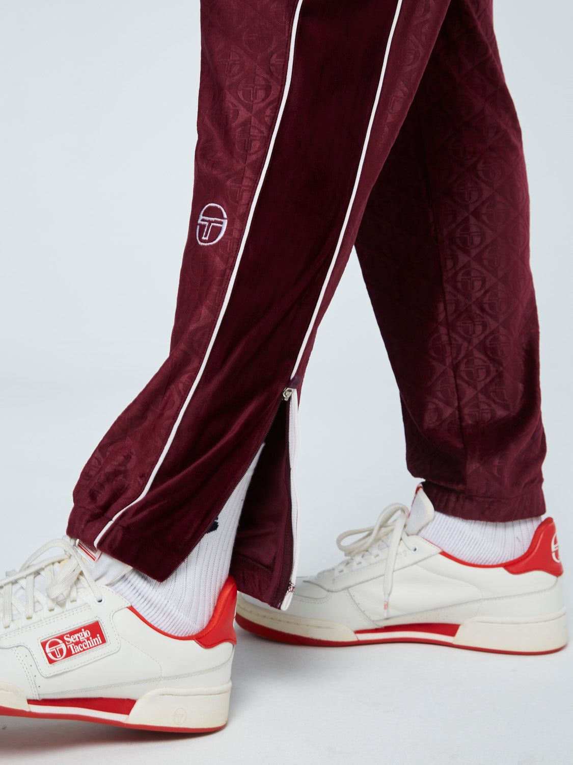 Debossed Velour Track Pants-Grape Wine sold by Sergio Tacchini product image thumbnail 4