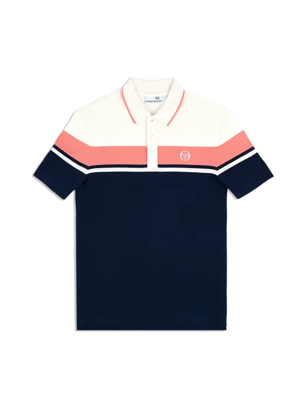 Damarindo Polo Archivio- Gardenia/ Maritime Blue sold by Sergio Tacchini