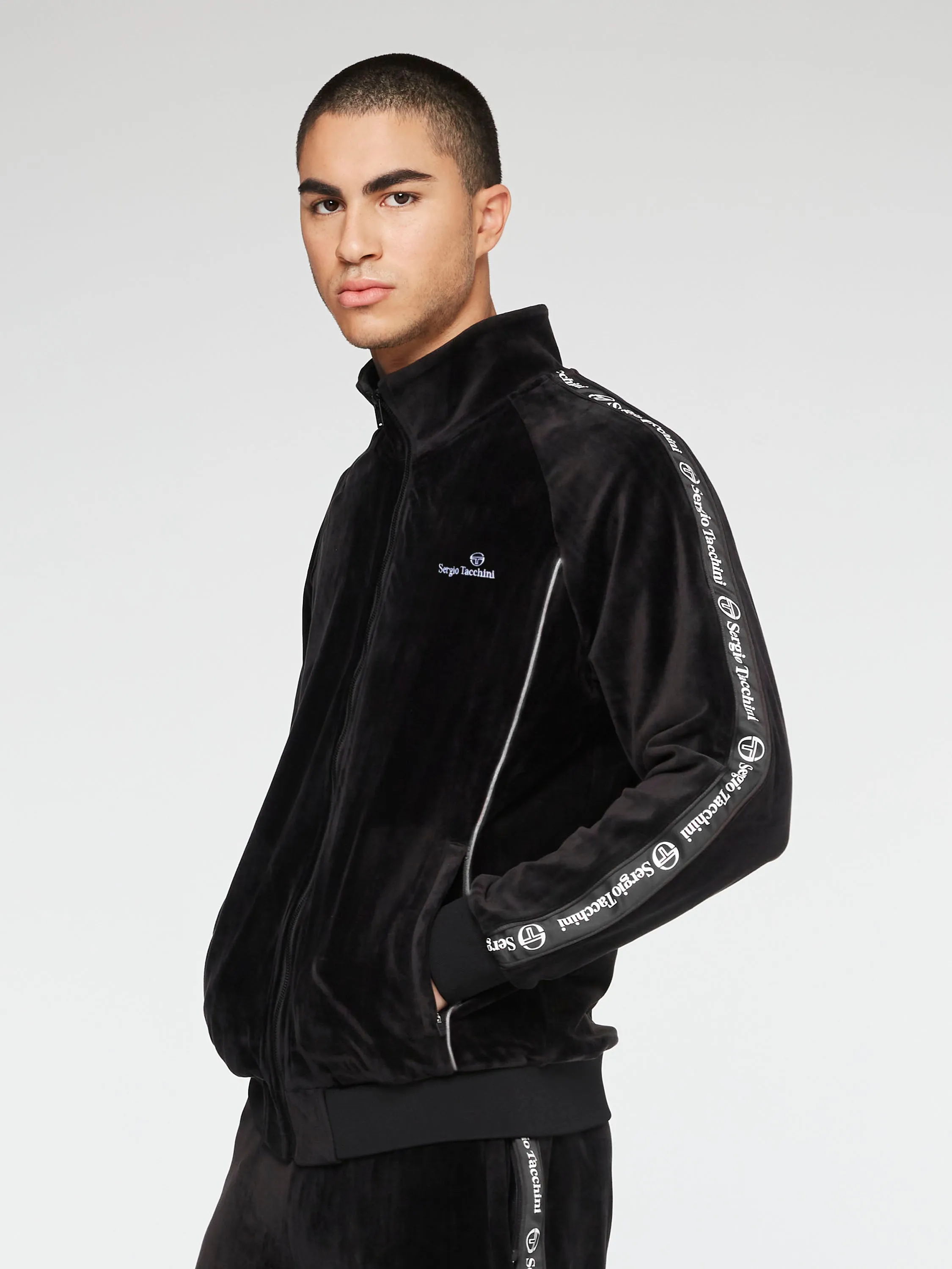 Logo Velour Track Jacket-Black sold by Sergio Tacchini