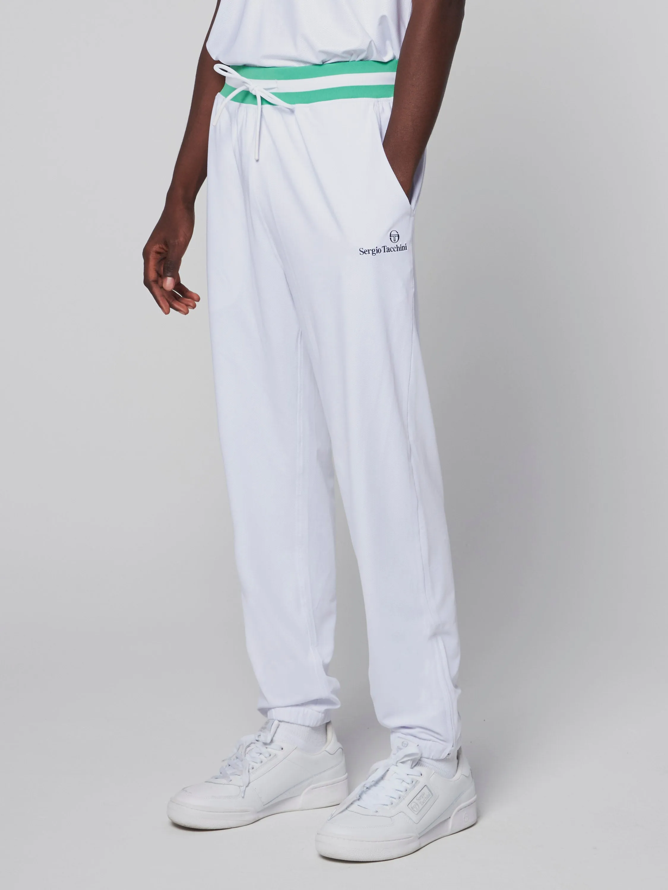 Corsico Track Pant- White/ Deep Mint sold by Sergio Tacchini