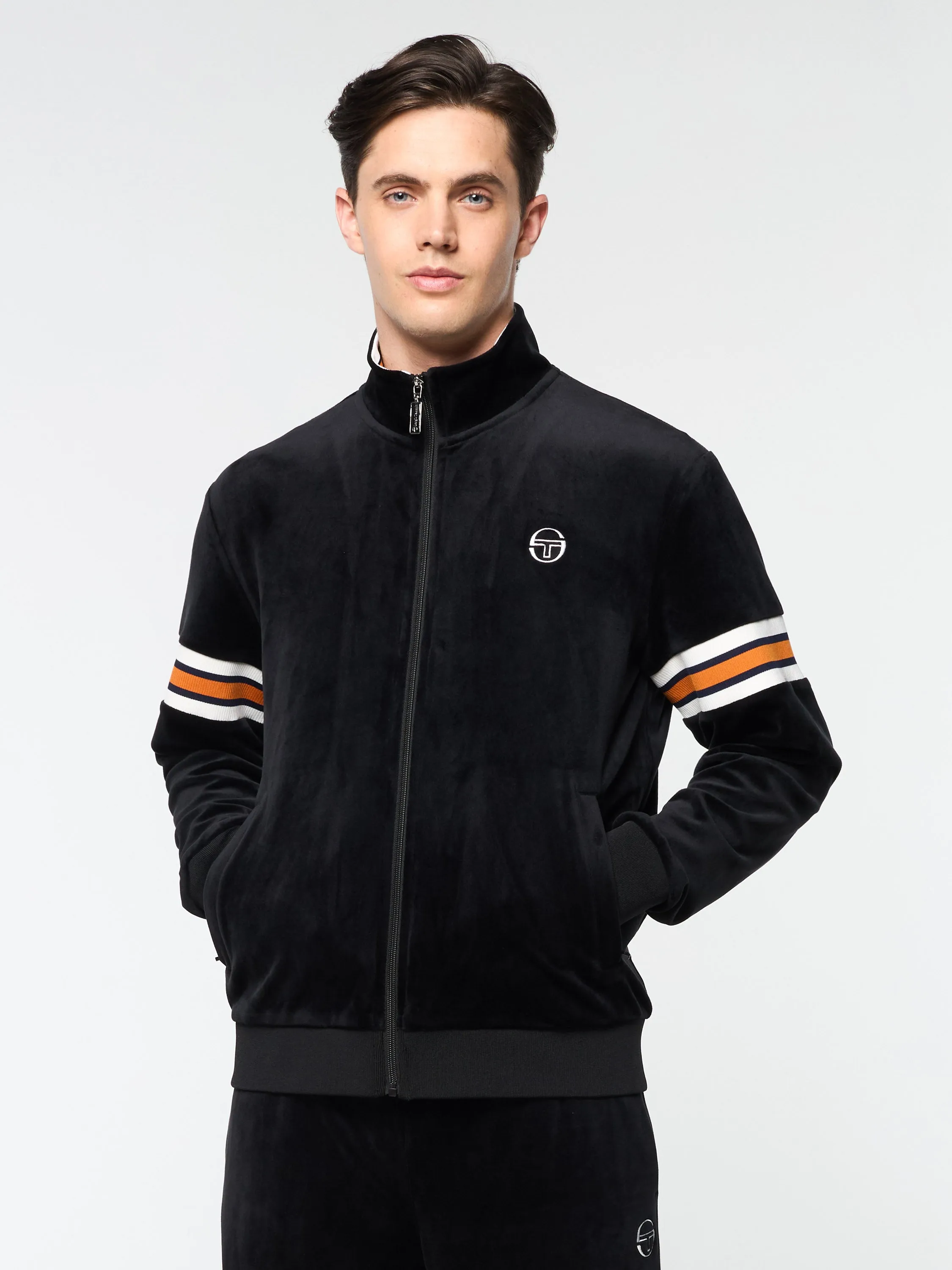 Ostuni Velour Track Jacket- Black Beauty sold by Sergio Tacchini product image thumbnail 4