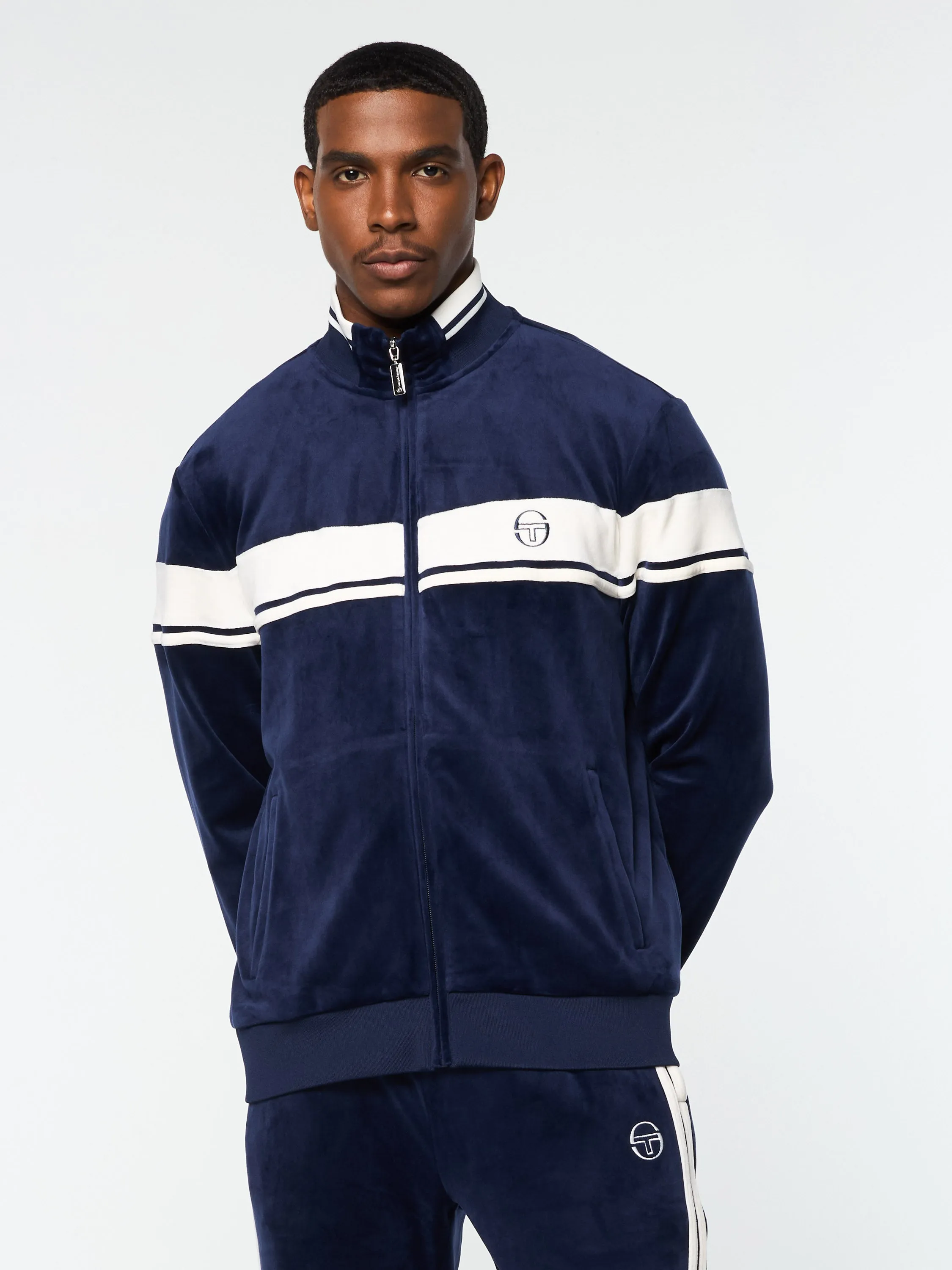 Damarindo Velour Track Jacket- Maritime Blue sold by Sergio Tacchini product image thumbnail 4