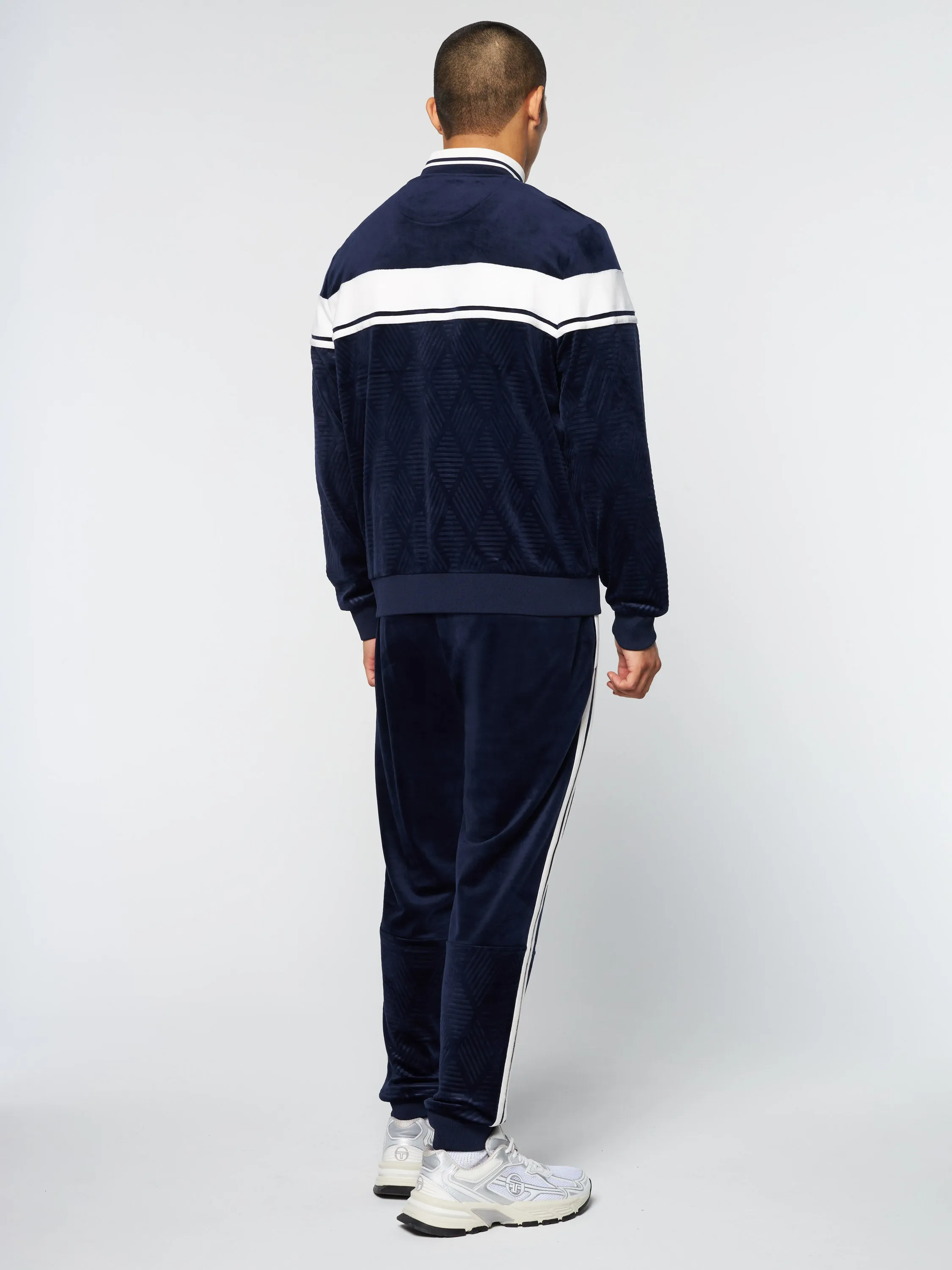 Debossed Damarindo Velour Track Jacket- Maritime Blue sold by Sergio Tacchini product image thumbnail 4