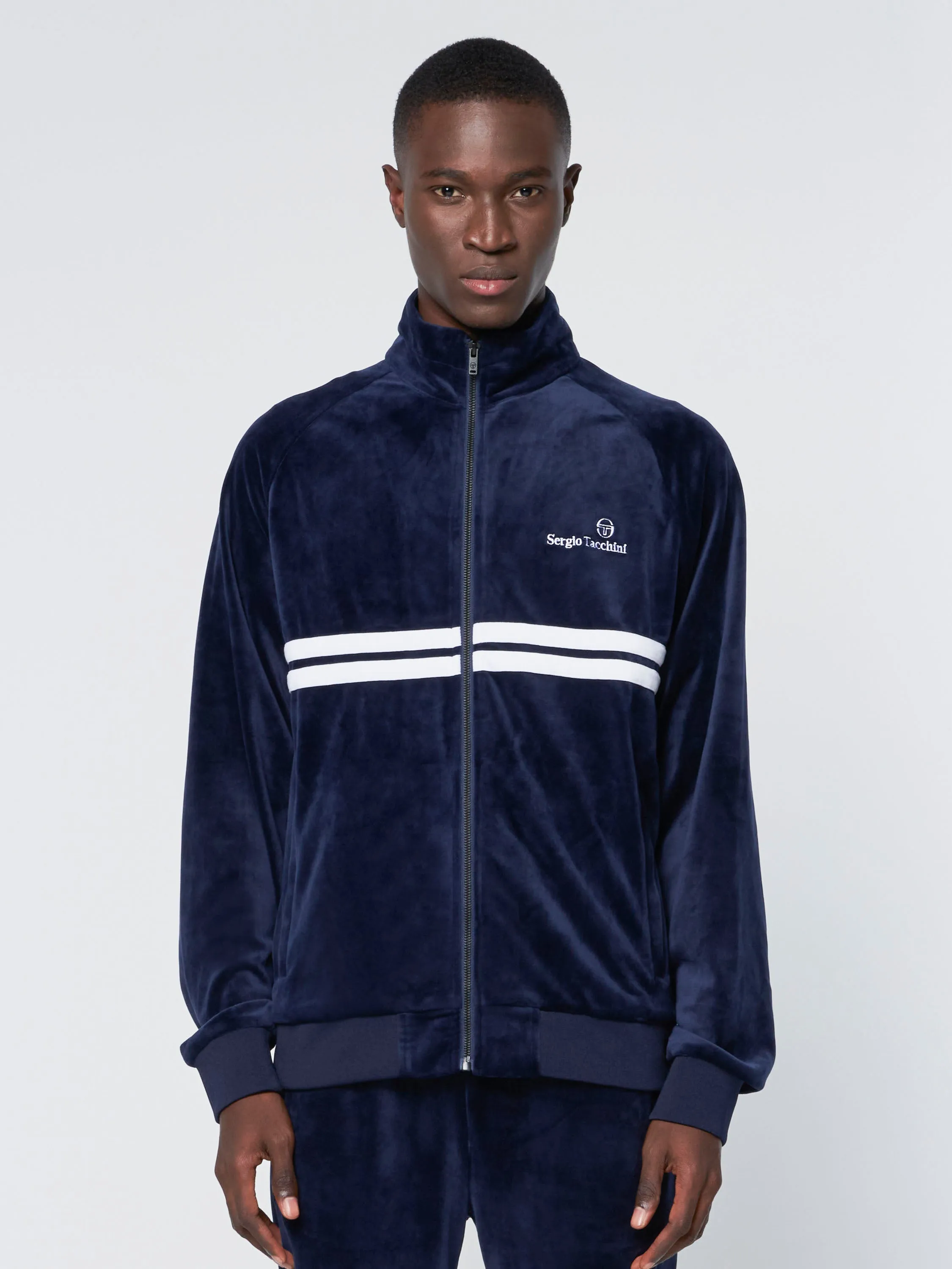 Dallas Velour Track Jacket-Maritime Blue sold by Sergio Tacchini