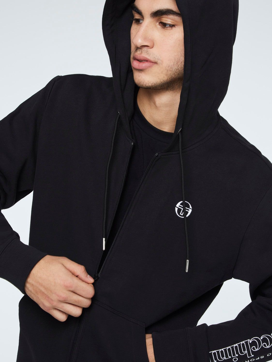Serif Logo Zip-Up Hoodie-Black sold by Sergio Tacchini product image thumbnail 4