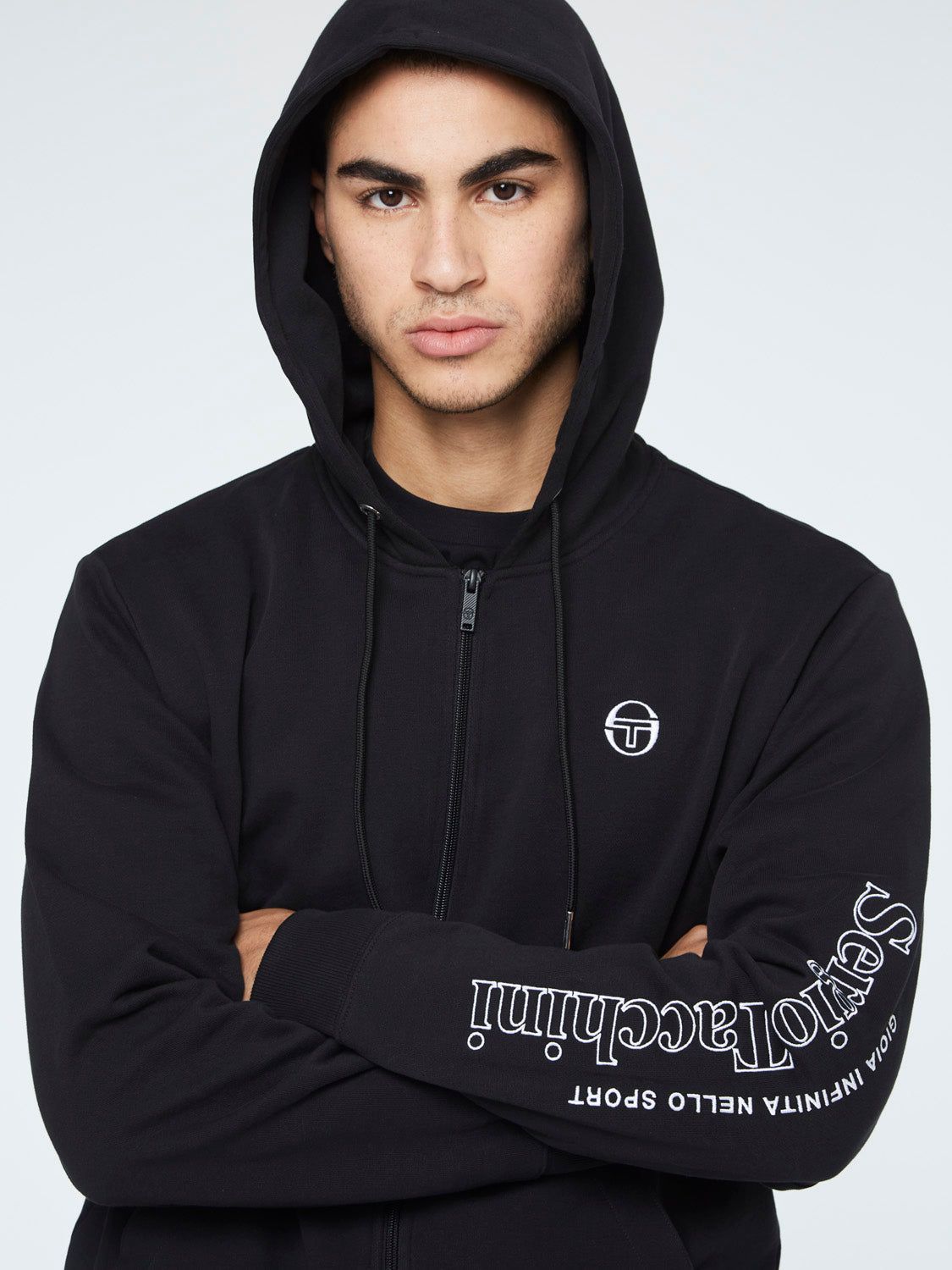Serif Logo Zip-Up Hoodie-Black sold by Sergio Tacchini product image thumbnail 2