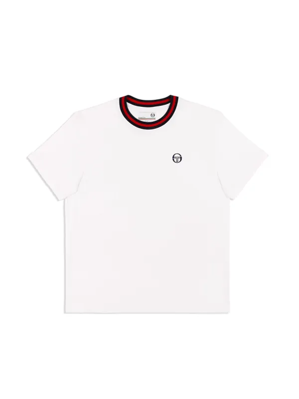 Rainer T-Shirt- White/ Adrenaline Rush sold by Sergio Tacchini