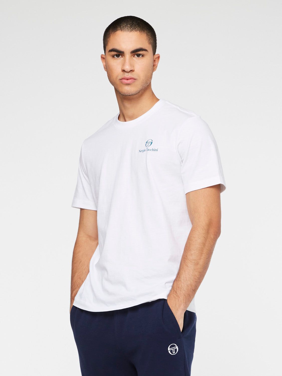 Serif Logo T-Shirt-White sold by Sergio Tacchini