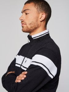 Damarindo Track Jacket- Black/ White sold by Sergio Tacchini