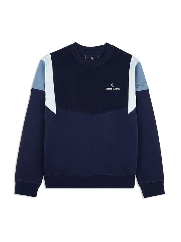Angolo Crewneck Sweatshirt- Maritime Blue made by Sergio Tacchini