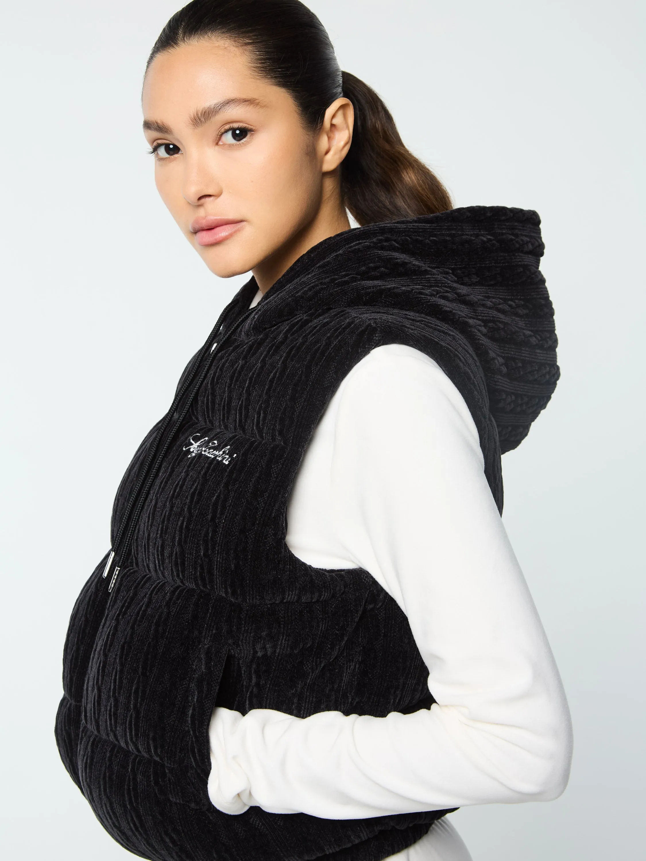 Catena Chenille Puffer Vest- Black Beauty sold by Sergio Tacchini product image thumbnail 4