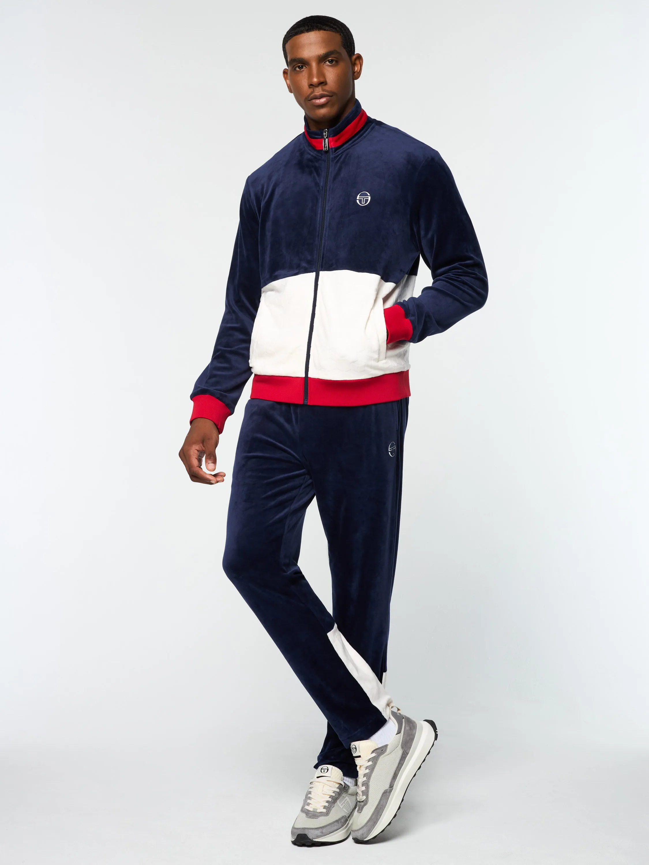 Foggia Velour Debossed Track Jacket- Maritime Blue sold by Sergio Tacchini product image thumbnail 5