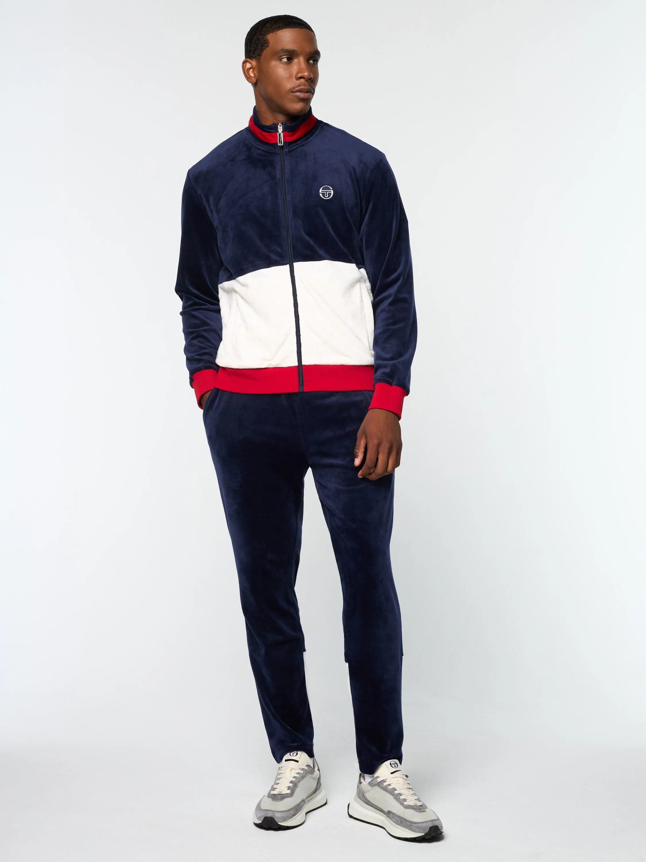 Foggia Velour Debossed Track Jacket- Maritime Blue sold by Sergio Tacchini product image thumbnail 2