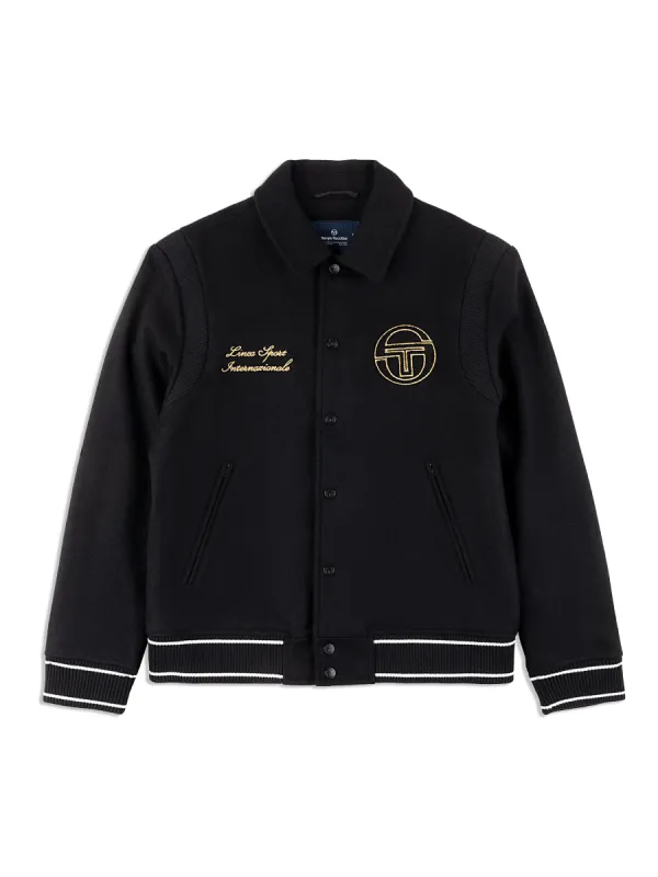 Prep Wool Varsity Jacket- Black sold by Sergio Tacchini