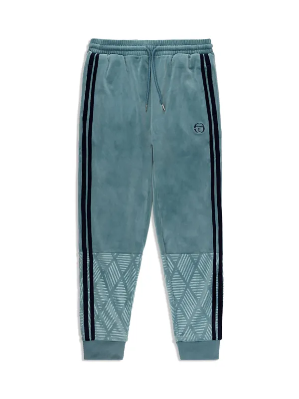 Debossed Damarindo Velour Track Pant- Larkspur sold by Sergio Tacchini