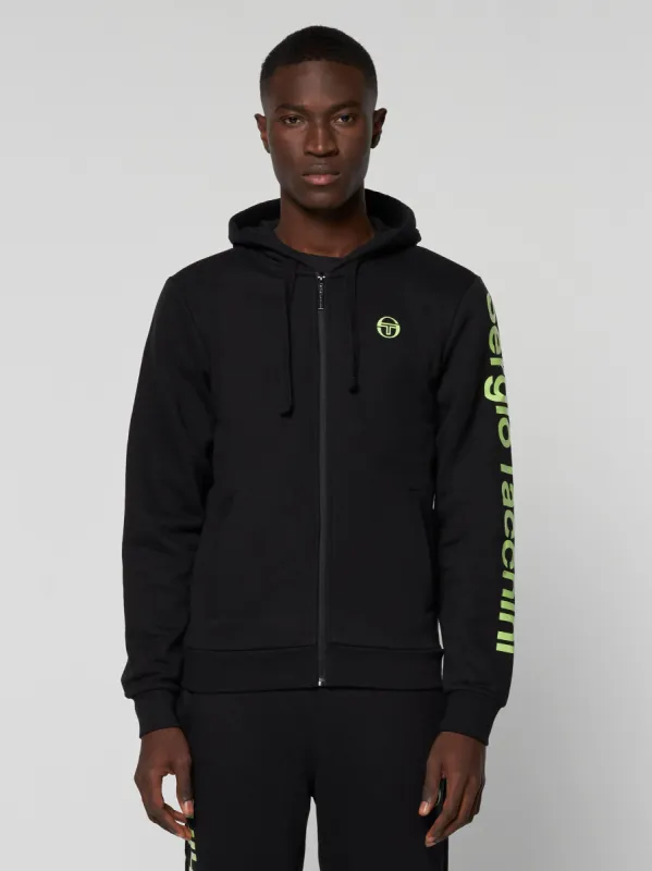 Namar Full-Zip Hoodie- Black/ Sharp Green sold by Sergio Tacchini
