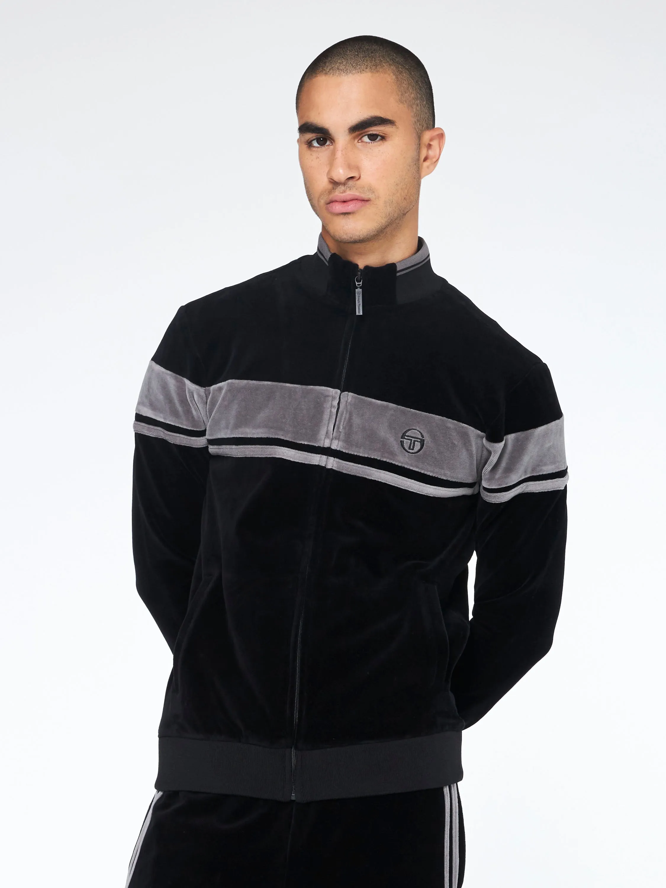 Damarindo Velour Track Jacket-Black sold by Sergio Tacchini