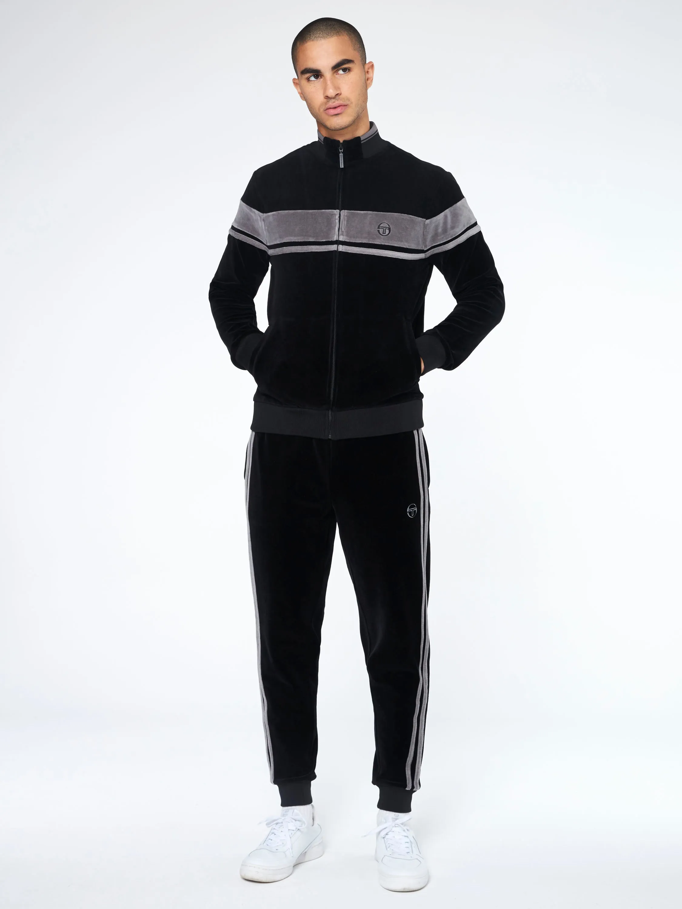 Damarindo Velour Track Jacket-Black sold by Sergio Tacchini product image thumbnail 2