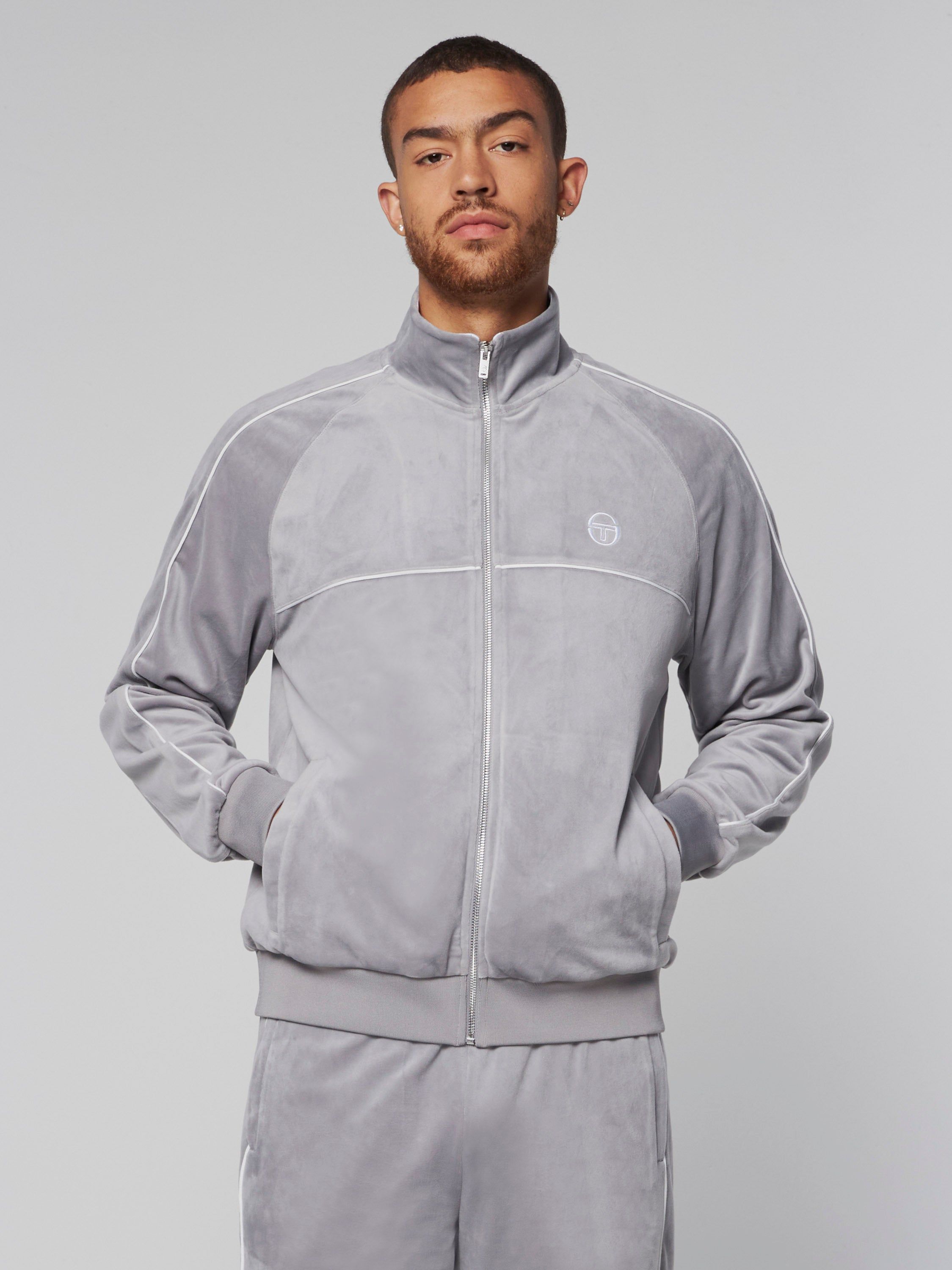 Sovana Velour Track Jacket- Sleet sold by Sergio Tacchini