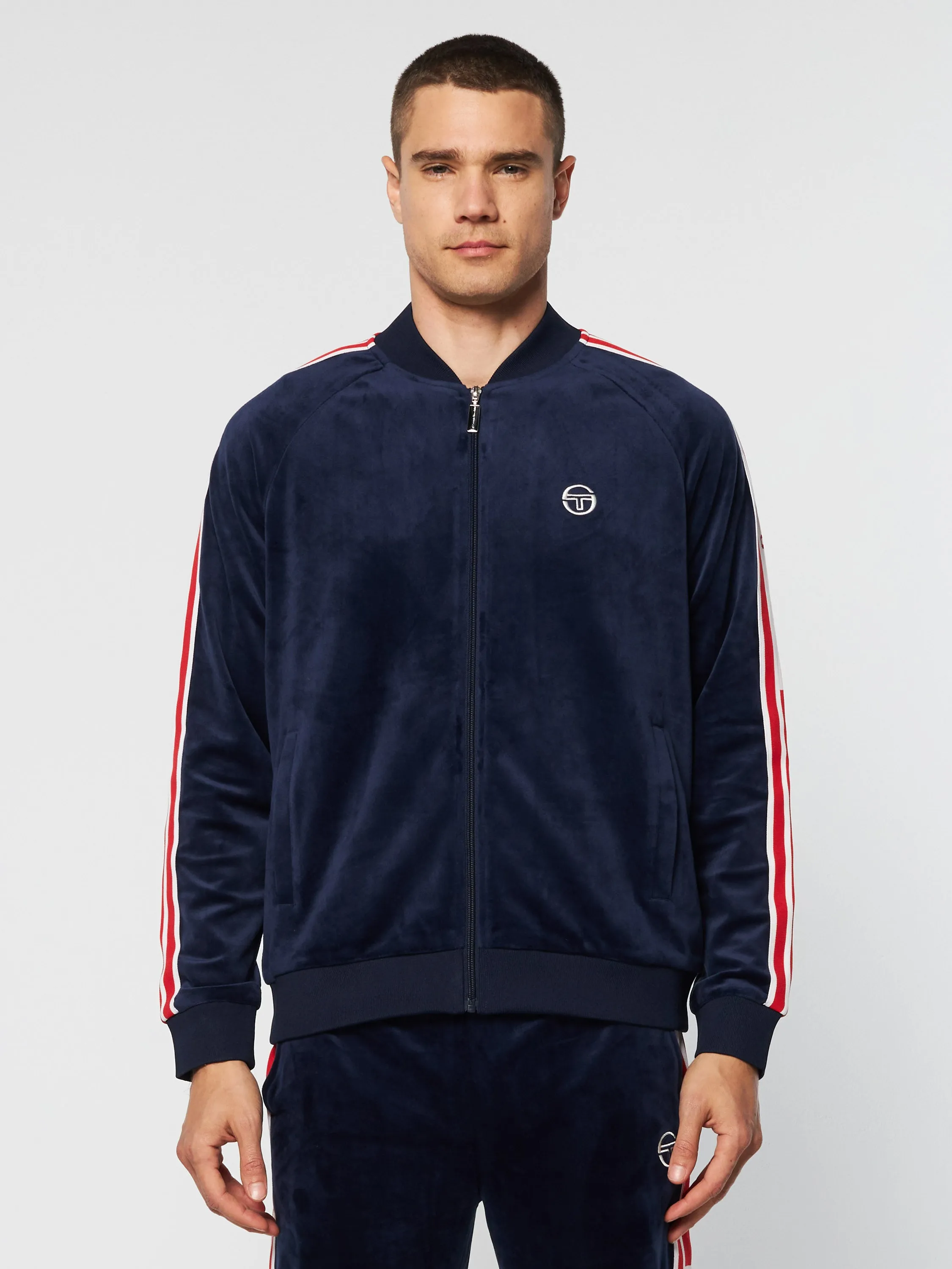 Pereto Velour Track Jacket- Maritime Blue sold by Sergio Tacchini product image thumbnail 2