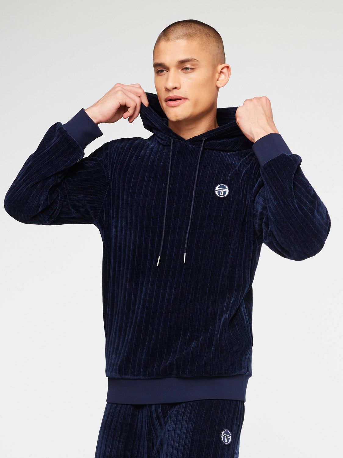 Chenille Hoodie-Maritime Blue sold by Sergio Tacchini