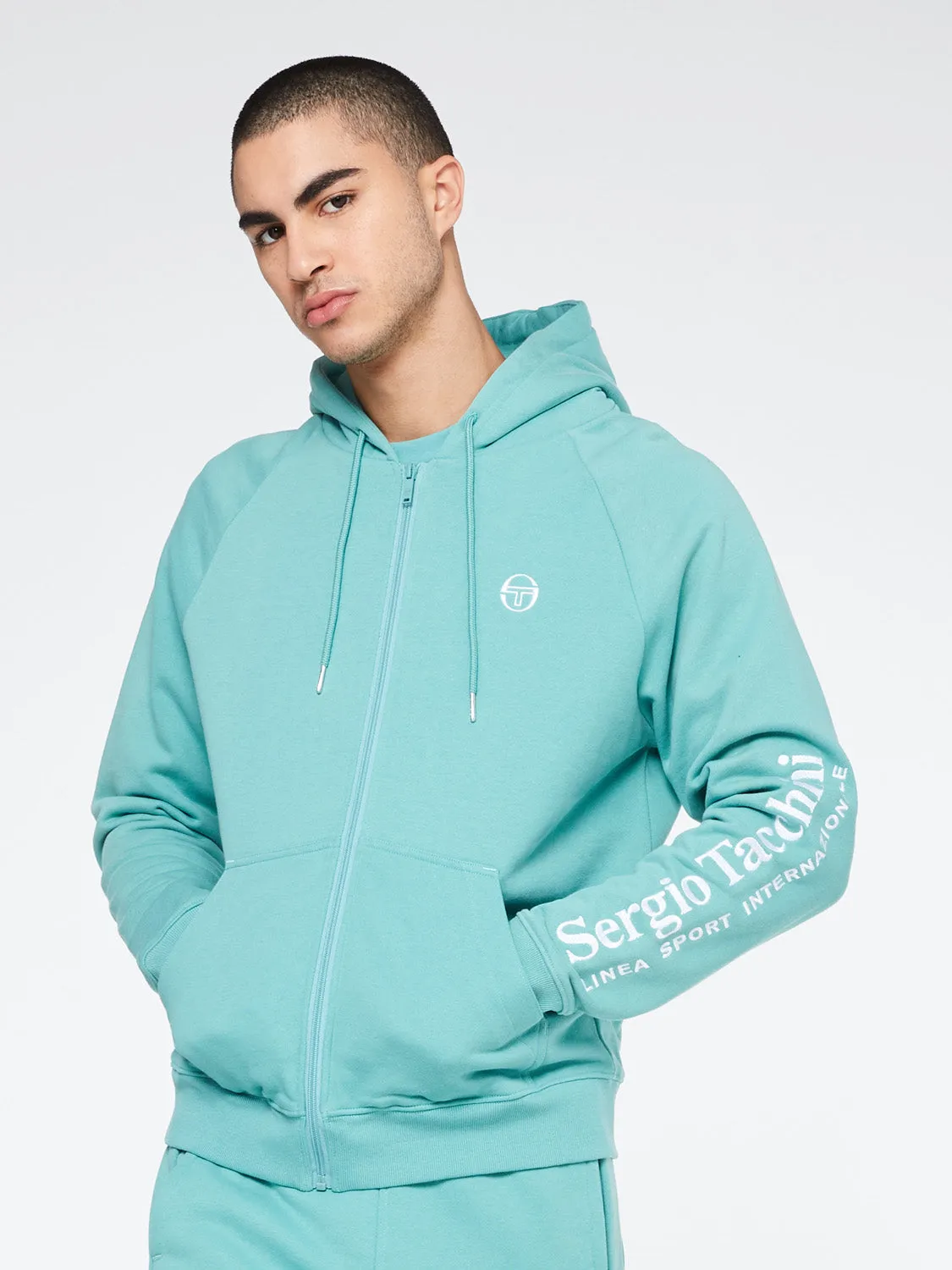 Serif Logo Zip-Up Hoodie-Canton sold by Sergio Tacchini
