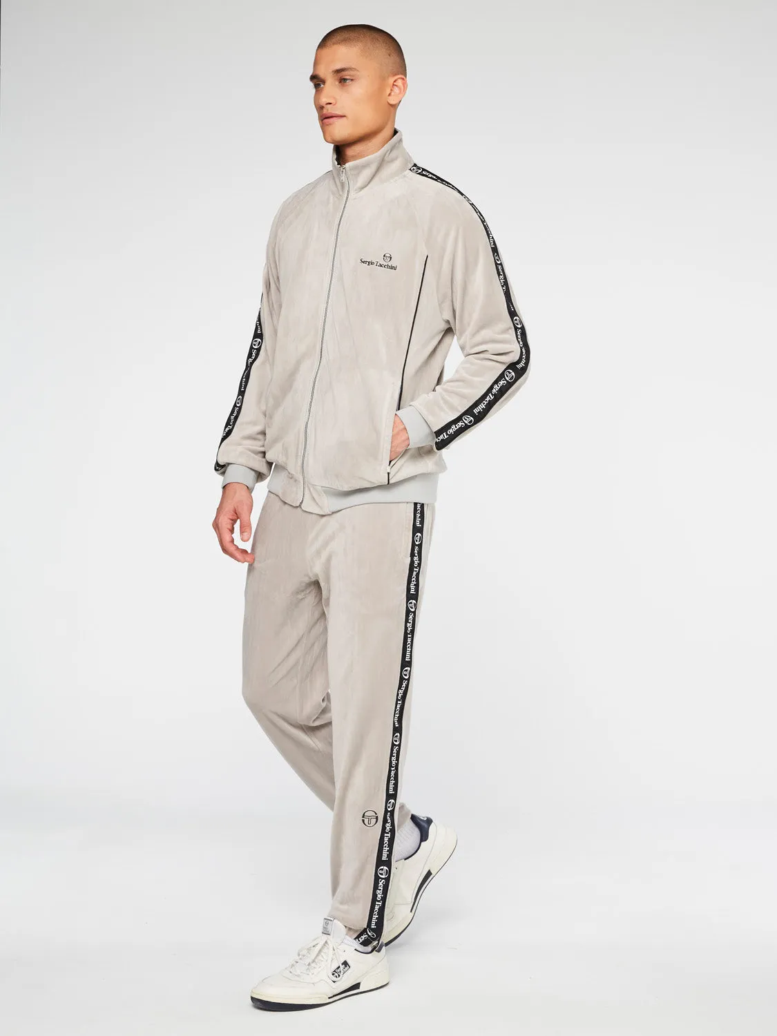 Logo Velour Track Jacket-Quiet Gray sold by Sergio Tacchini product image thumbnail 2