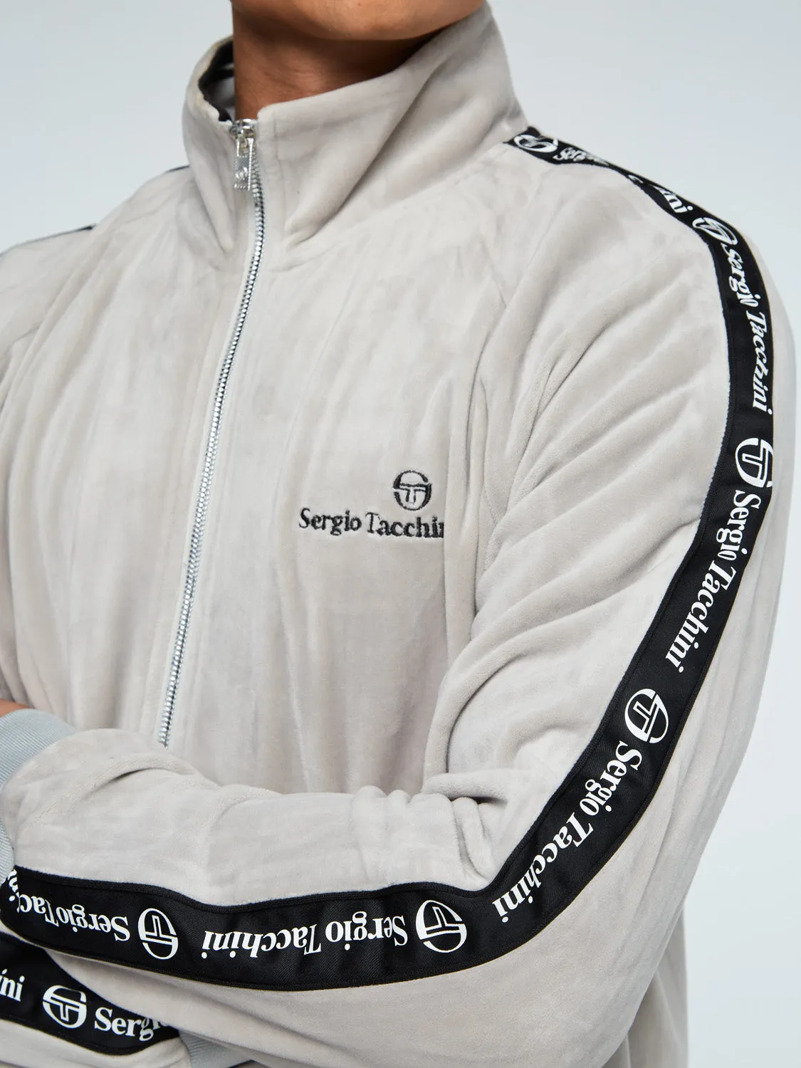 Logo Velour Track Jacket-Quiet Gray sold by Sergio Tacchini product image thumbnail 4