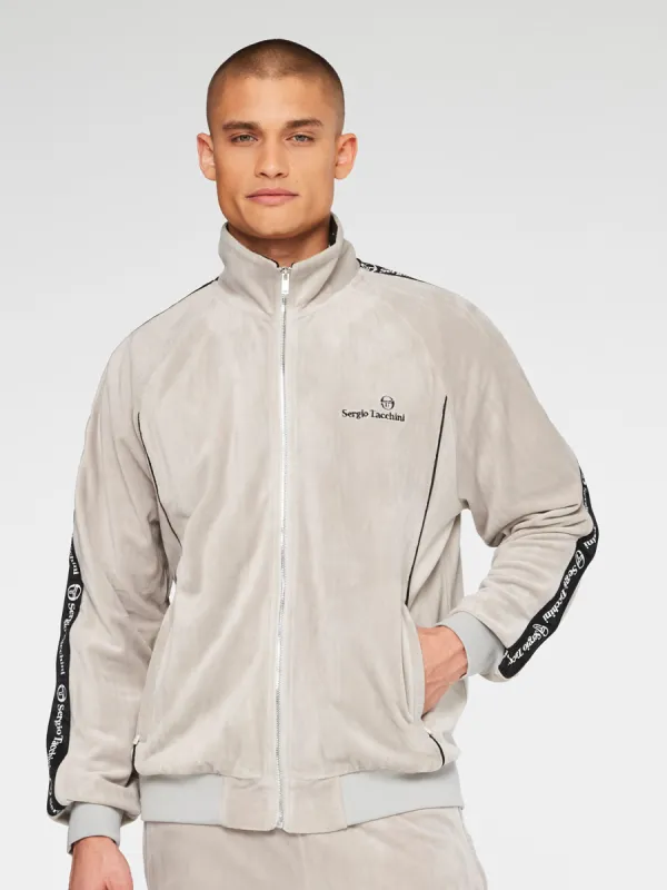 Logo Velour Track Jacket-Quiet Gray sold by Sergio Tacchini