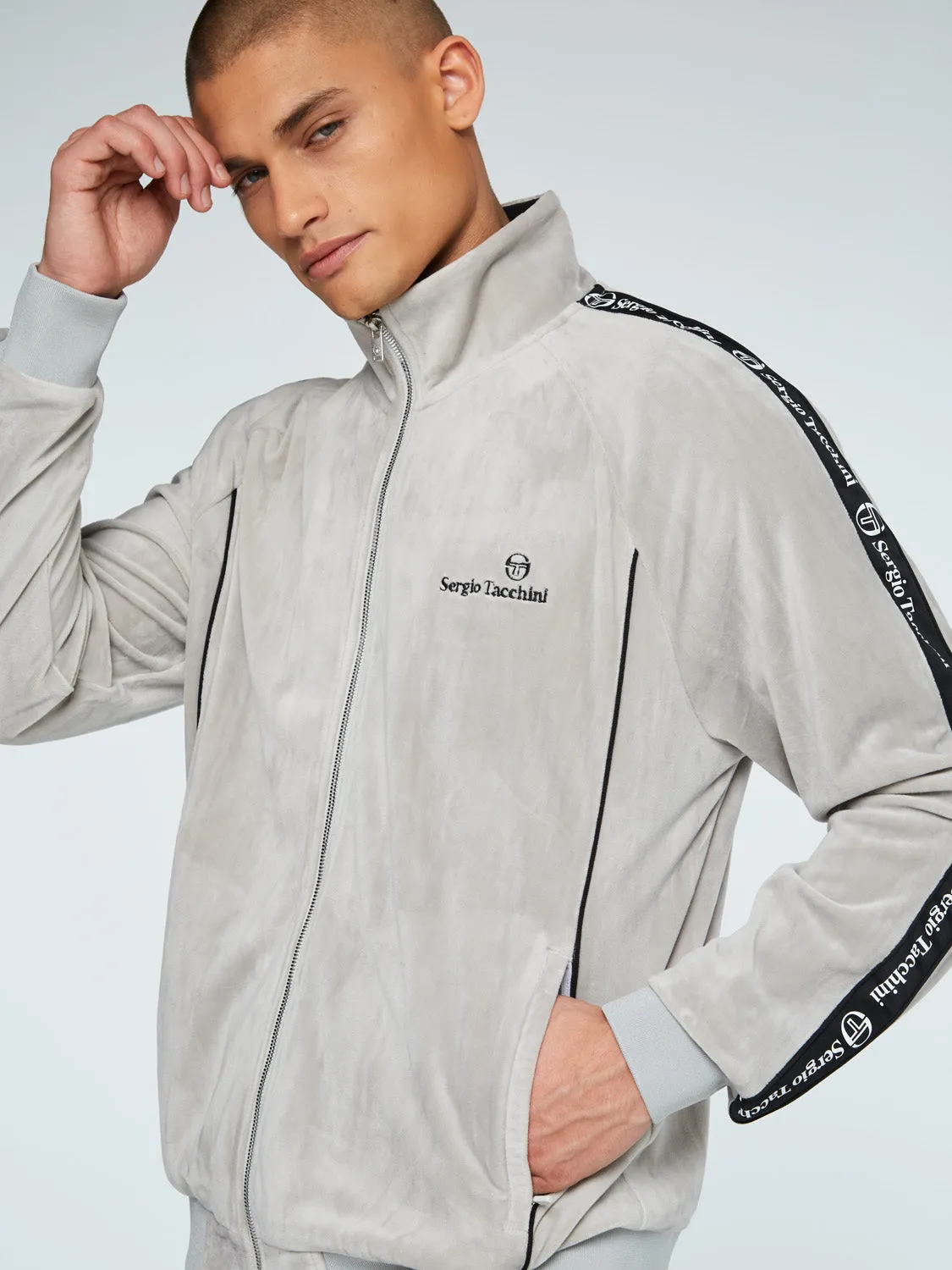 Logo Velour Track Jacket-Quiet Gray sold by Sergio Tacchini product image thumbnail 5