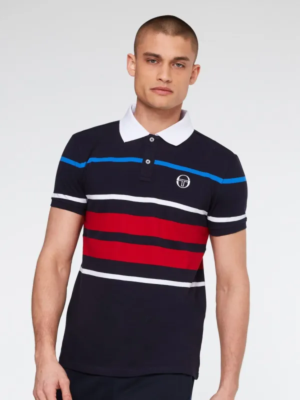 Cloud Polo Archivio-Navy/Tango Red sold by Sergio Tacchini