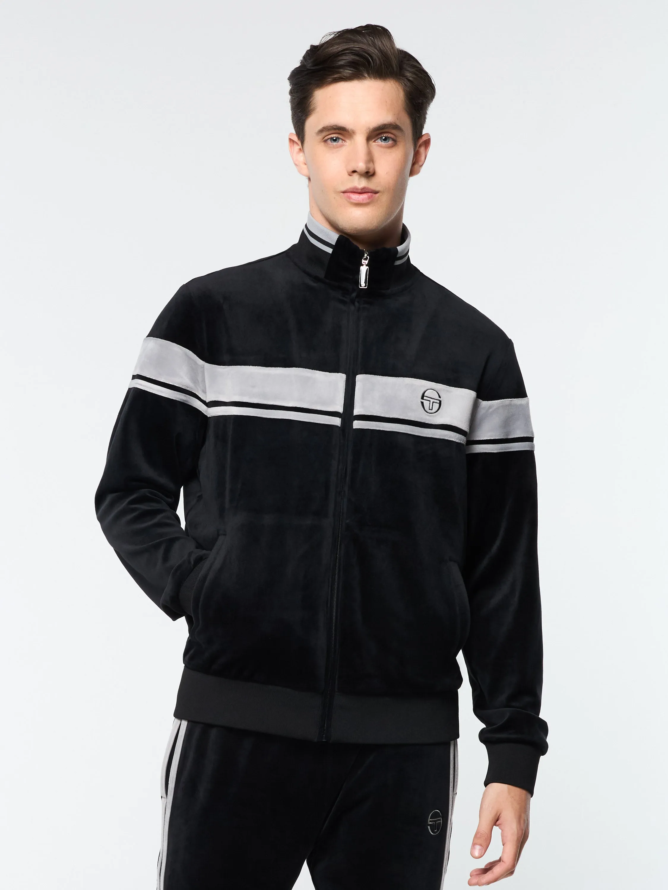 Damarindo Velour Track Jacket- Black Beauty sold by Sergio Tacchini product image thumbnail 3