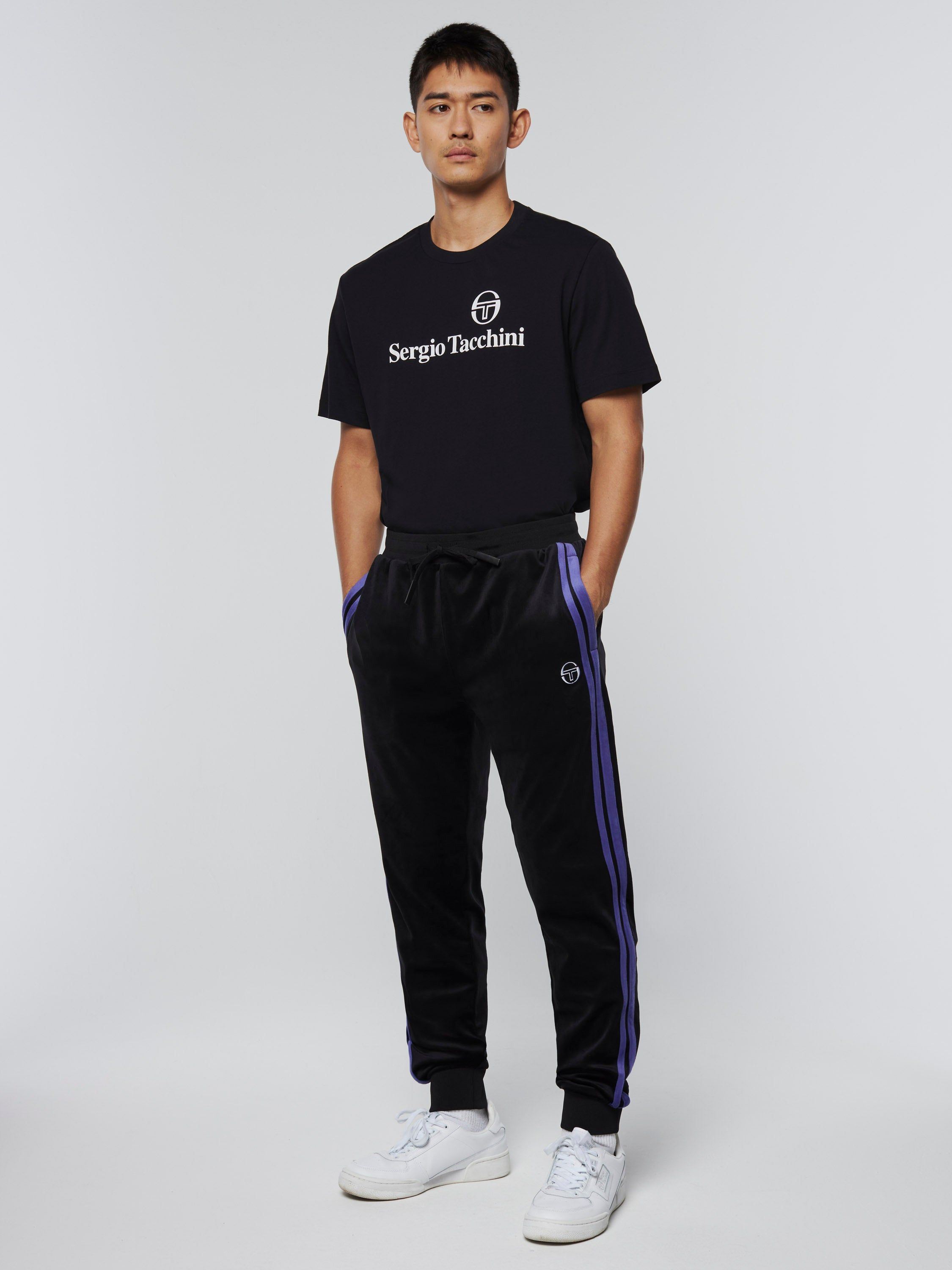 Damarindo Velour Track Pant-Black/ Liberty sold by Sergio Tacchini product image thumbnail 2